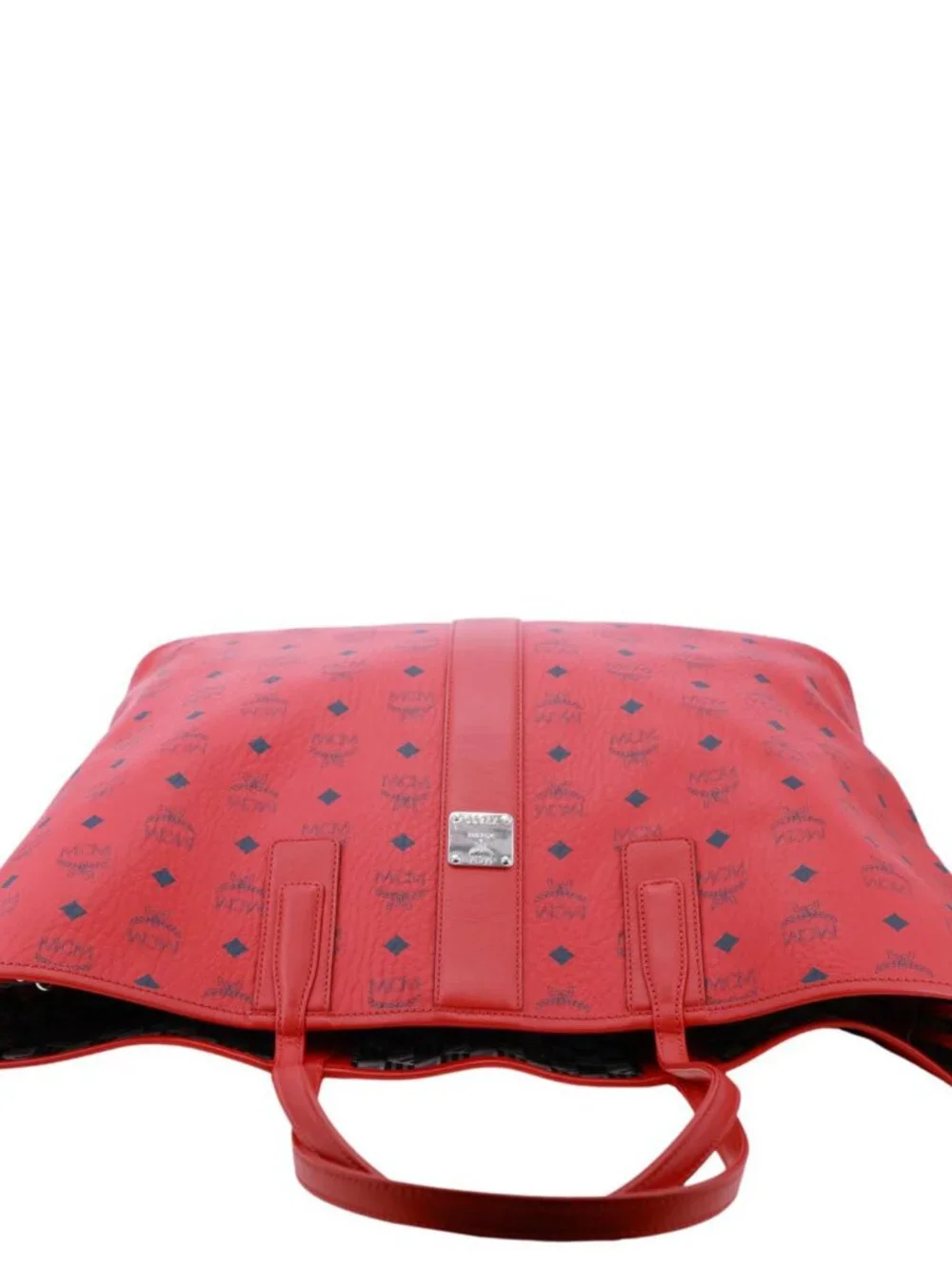 MCM Reversible Liz Large Visetos Canvas Shopper Tote Bag Red